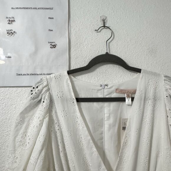 Anthropologie Hutch Smocked Waist Eyelet Jumpsuit XL Cottagecore‎ Feminine NWT - Picture 10 of 10